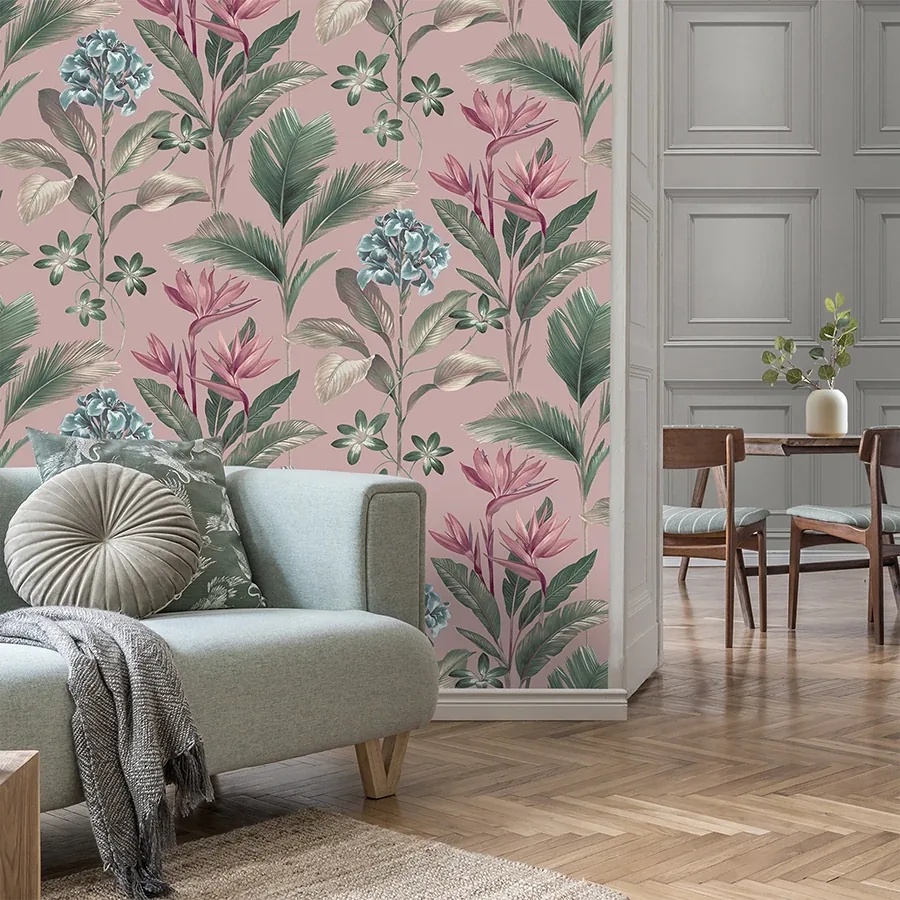 Brewster Home Fashions Oliana Pink Floral Wallpaper - SKU BG8485