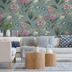 Brewster Home Fashions Oliana Teal Floral Wallpaper | Wallpaper Twins Brewster Home Fashions Oliana Teal Floral Wallpaper - SKU BG8486