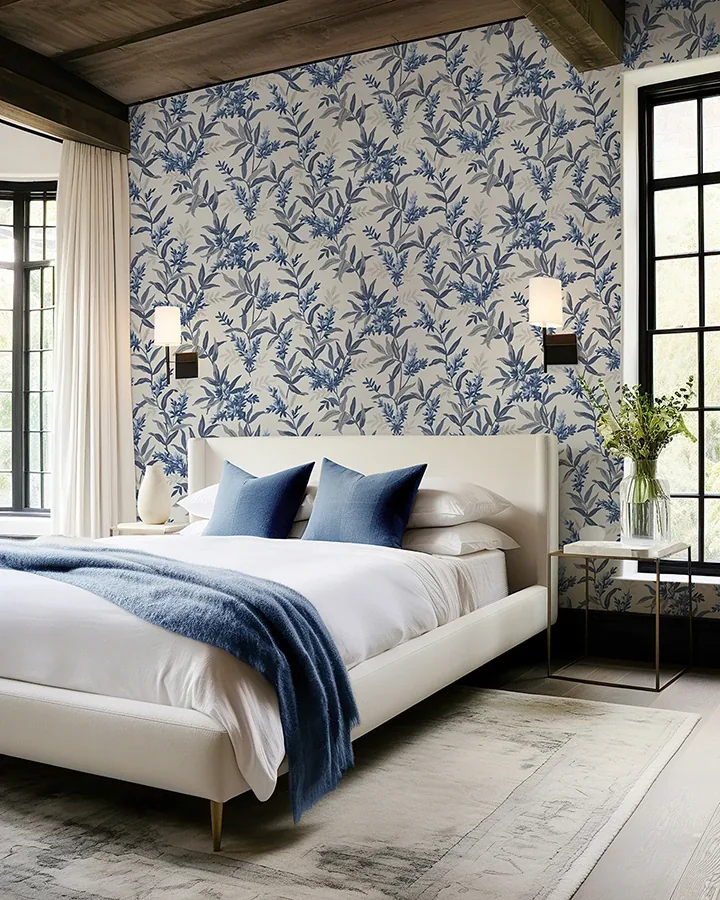 Brewster Home Fashions Olivia Blue Floral Wallpaper | Wallpaper Twins Brewster Home Fashions Olivia Blue Floral Wallpaper - SKU BG5905