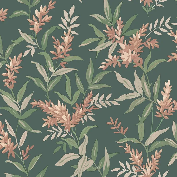 BG5906 | Olivia Dark Green Floral Wallpaper