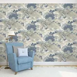 Brewster Home Fashions Ordos Blue Eastern Toile Wallpaper - SKU M1190