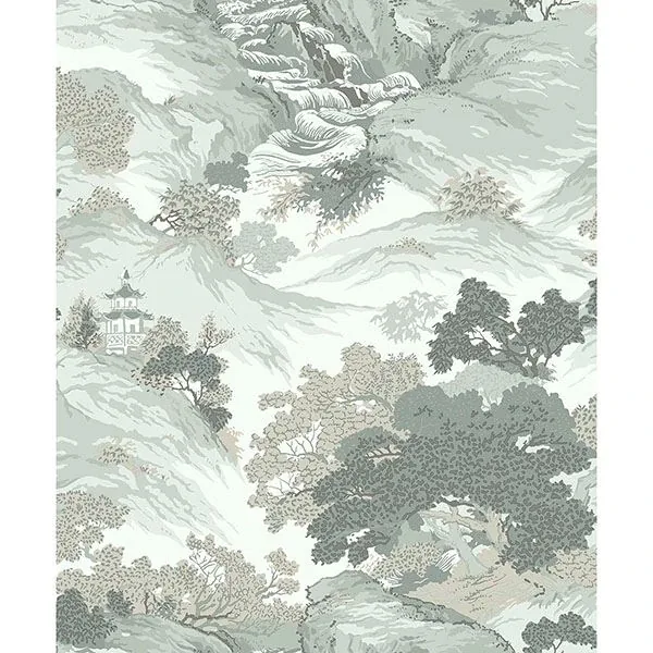 Brewster Home Fashions Ordos Light Green Eastern Toile Wallpaper - SKU M1191