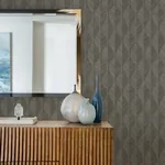 Brewster Home Fashions Oresome Dark Grey Grey Ogee Wallpaper - SKU 4025-82509