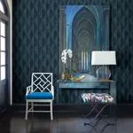 Brewster Home Fashions Oresome Indigo Ogee Wallpaper - SKU 4025-82501