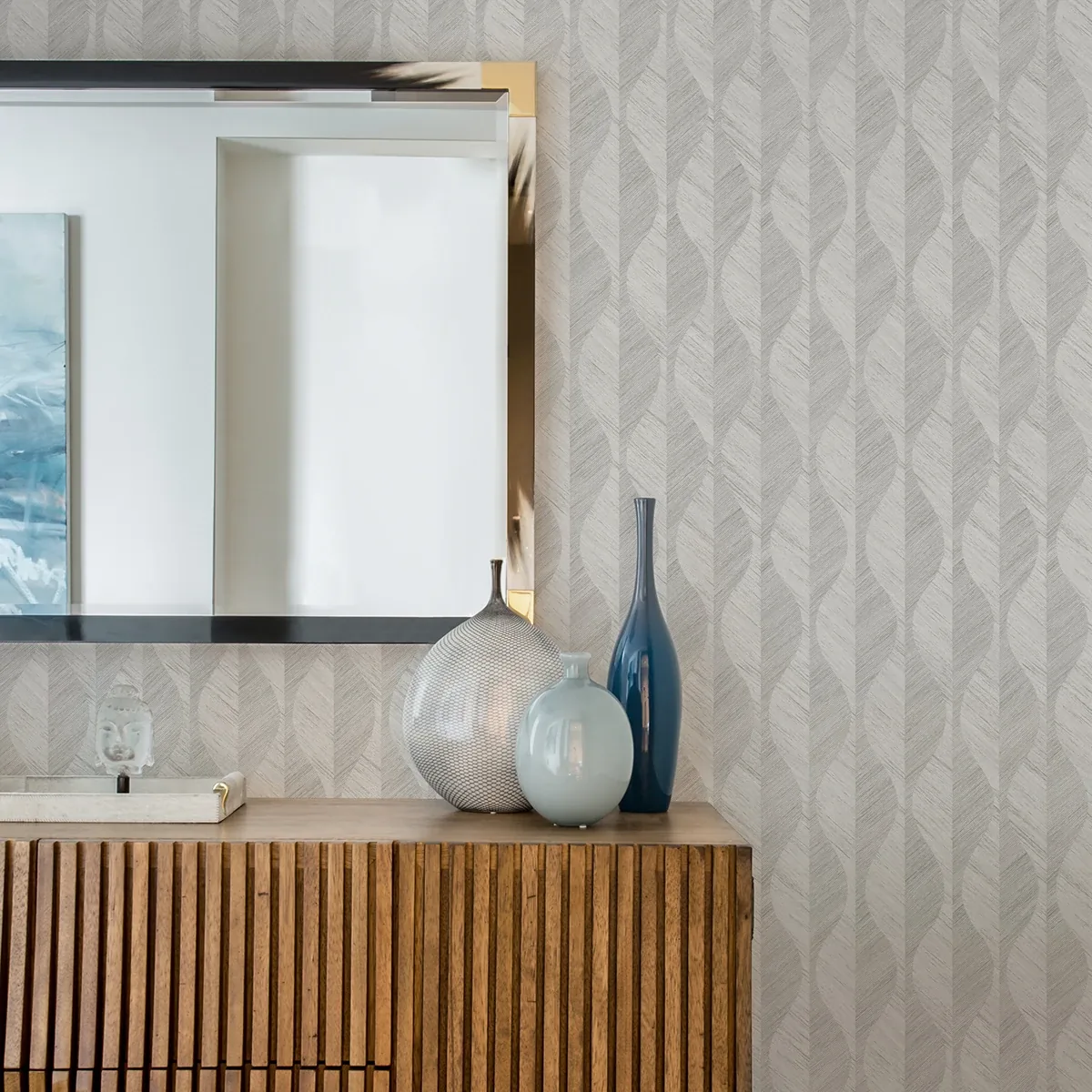 Brewster Home Fashions Oresome Silver Ogee Wallpaper - SKU 4025-82503