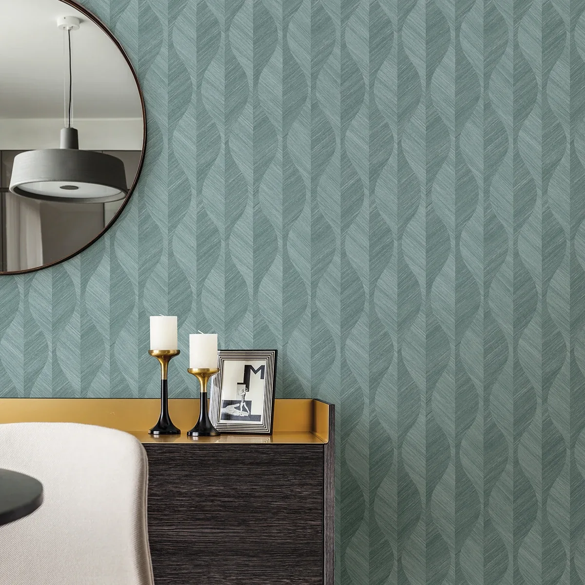 Brewster Home Fashions Oresome Teal Ogee Wallpaper - SKU 4025-82505