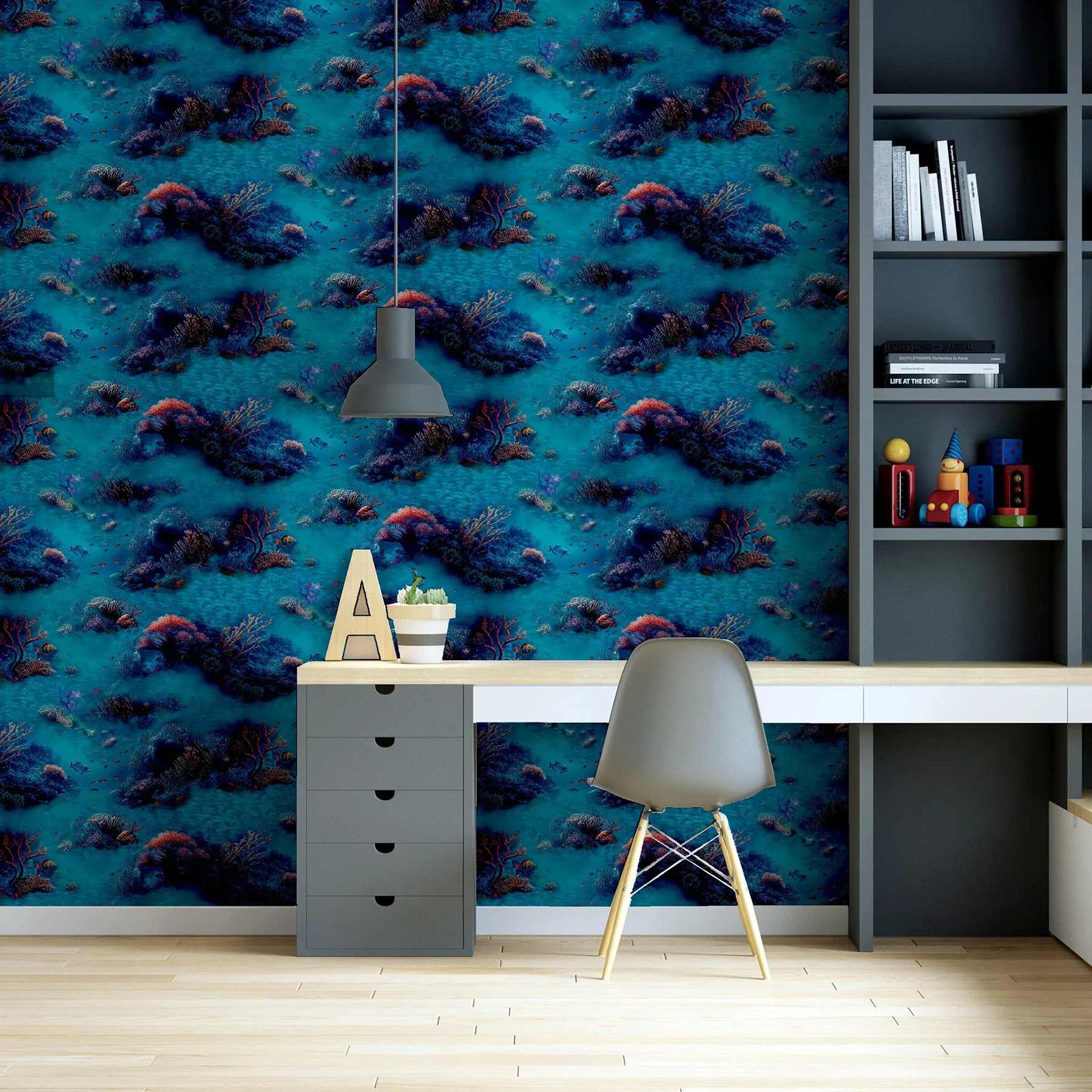 Brewster Home Fashions Orlena Blue Under The Sea Wallpaper - SKU AH923808