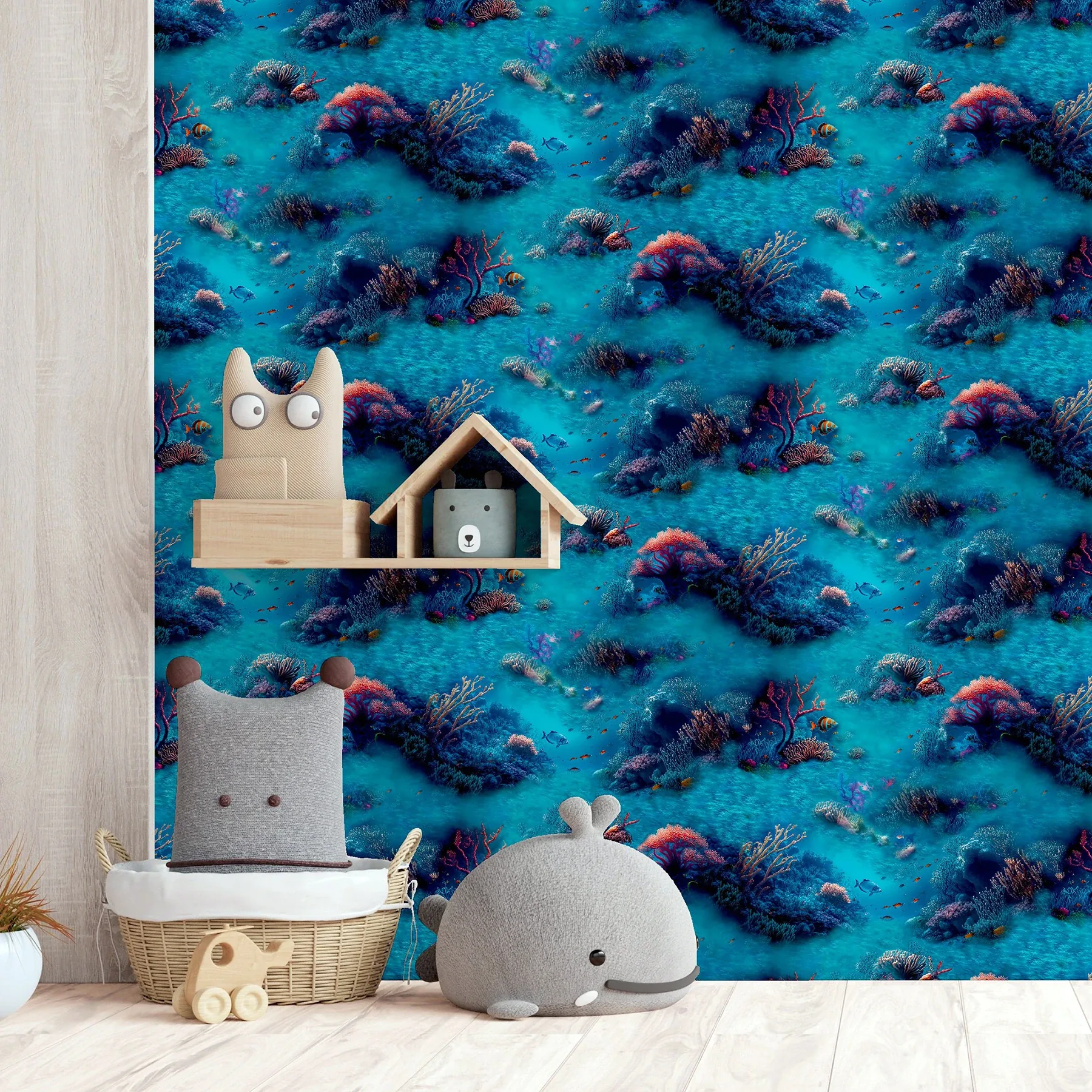 Brewster Home Fashions Orlena Blue Under The Sea Wallpaper - SKU AH923808