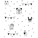Brewster Home Fashions Orlow Black Llama Wallpaper - SKU 4060-381382