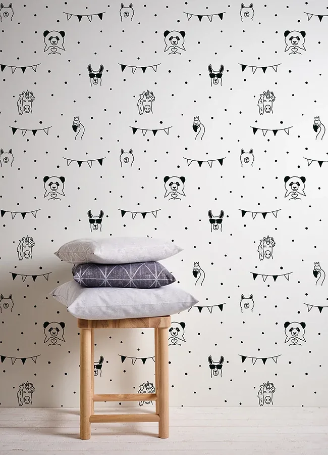 Brewster Home Fashions Orlow Black Llama Wallpaper - SKU 4060-381382