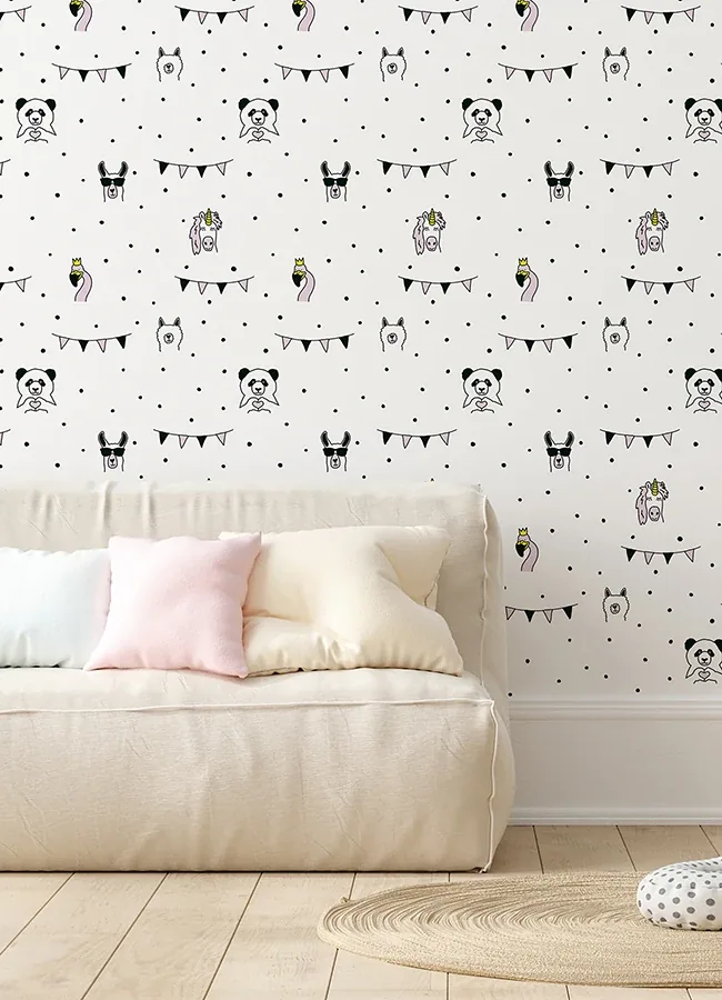 Brewster Home Fashions Orlow Pink Llama Wallpaper - SKU 4060-381381