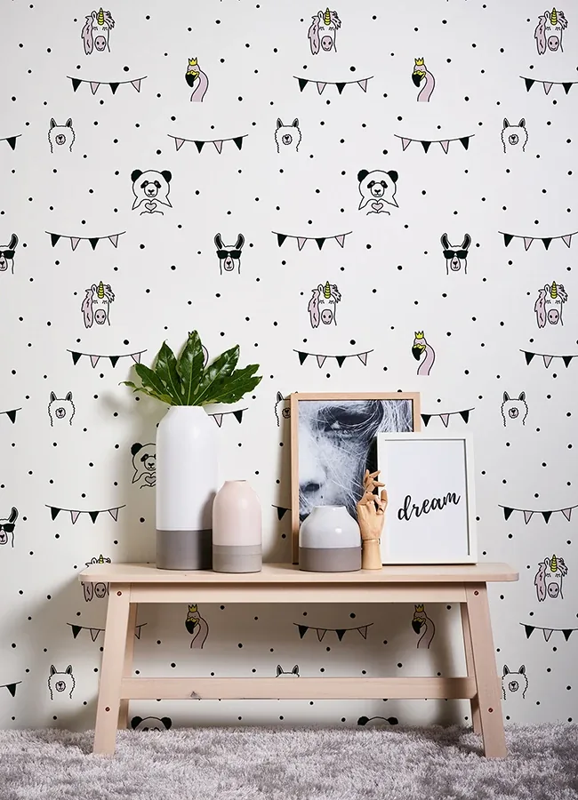Brewster Home Fashions Orlow Pink Llama Wallpaper - SKU 4060-381381