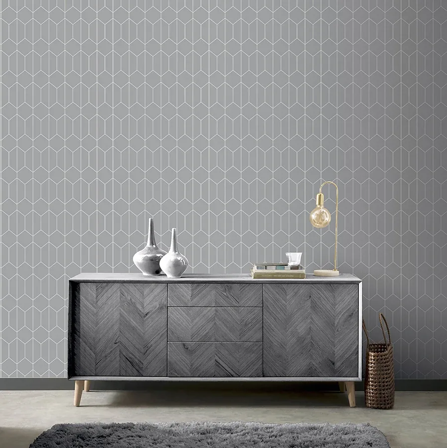Brewster Home Fashions Orson Grey Trellis Wallpaper - SKU AH909700