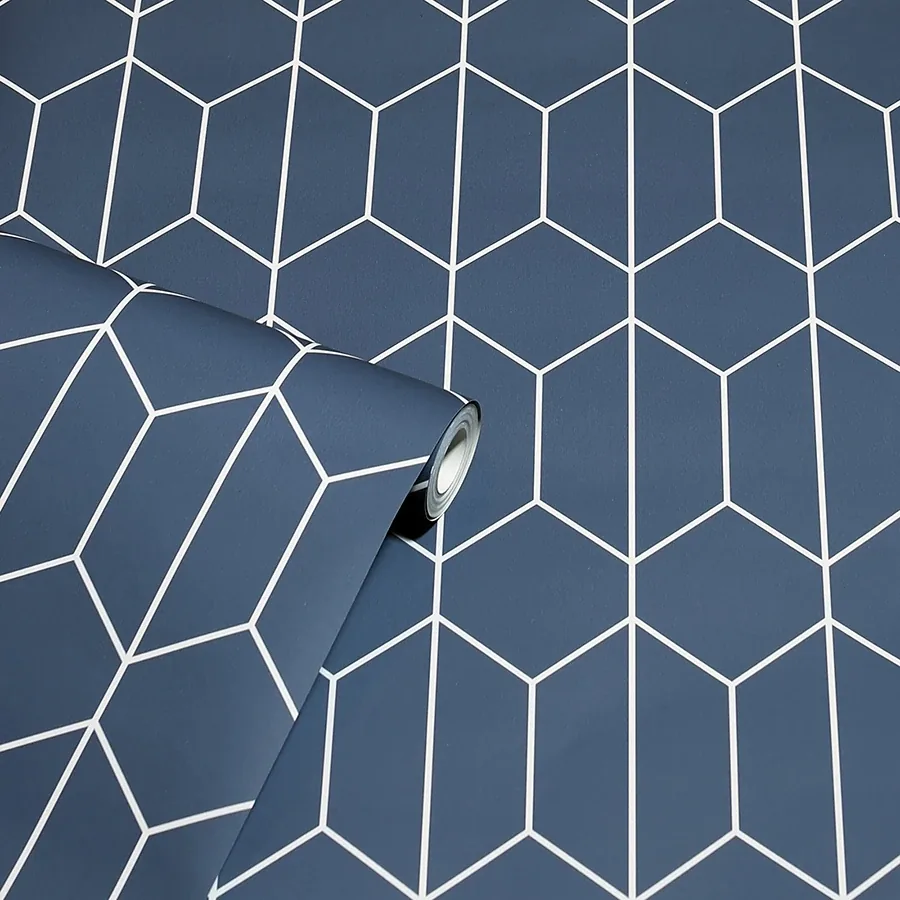 Brewster Home Fashions Orson Navy Trellis Wallpaper - SKU AH909702