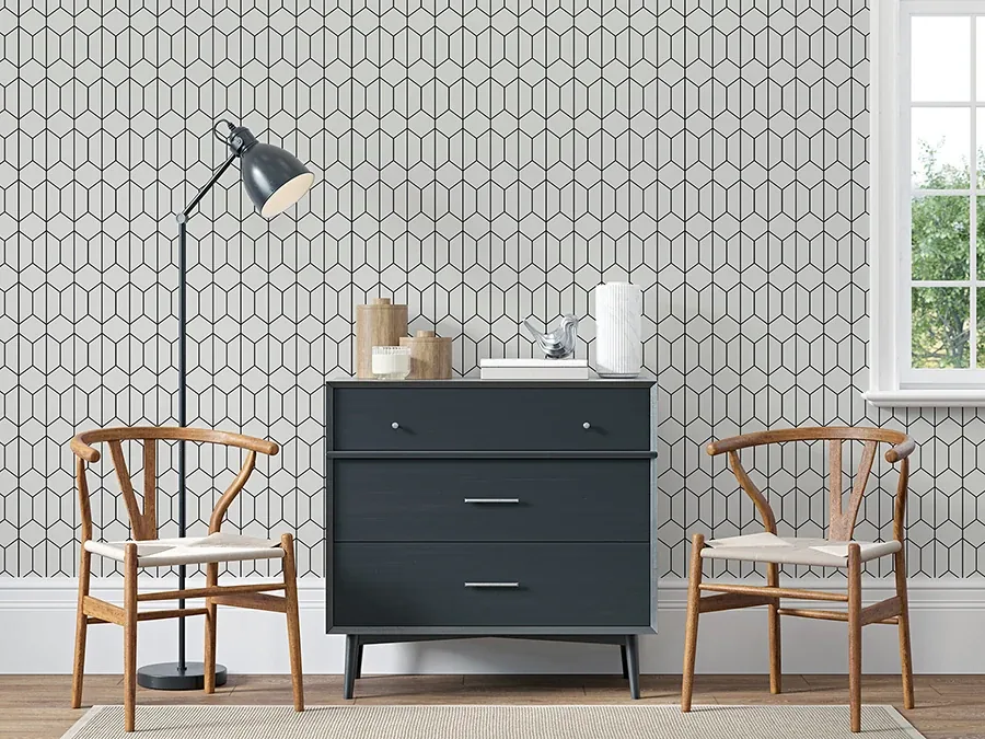 Brewster Home Fashions Orson White Trellis Wallpaper - SKU AH909703