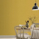 Brewster Home Fashions Orson Yellow Trellis Wallpaper - SKU AH909701