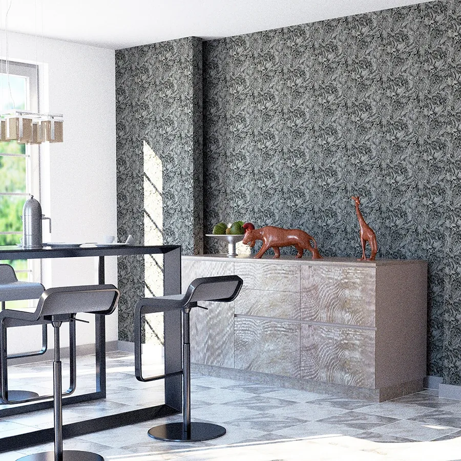 Brewster Home Fashions Osgood Charcoal Marbled Wallpaper - SKU AH693903