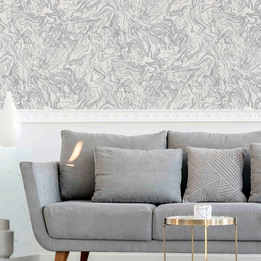 Brewster Home Fashions Osgood Grey Marbled Wallpaper - SKU AH693901