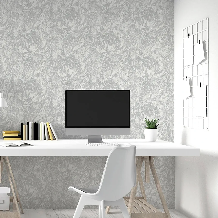 Brewster Home Fashions Osgood Grey Marbled Wallpaper - SKU AH693901