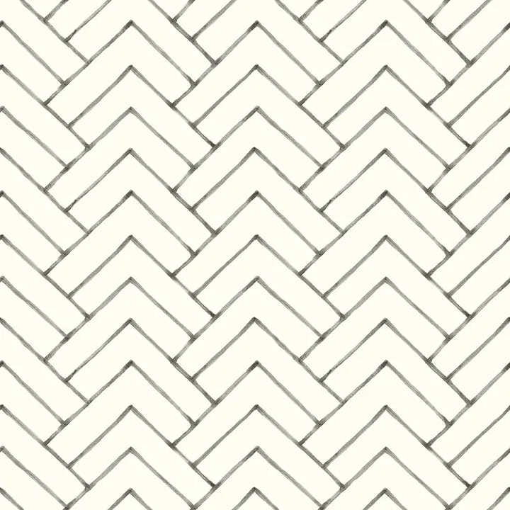 Brewster Home Fashions Oswin Black Tiered Herringbone Wallpaper - SKU 3125-72366