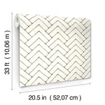 Brewster Home Fashions Oswin Black Tiered Herringbone Wallpaper - SKU 3125-72366