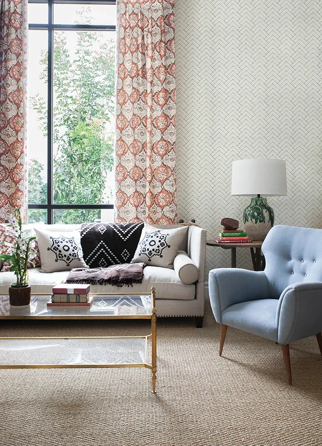 Brewster Home Fashions Oswin Grey Tiered Herringbone Wallpaper - SKU 3125-72364