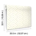 Brewster Home Fashions Oswin Light Yellow Tiered Herringbone Wallpaper - SKU 3125-72365