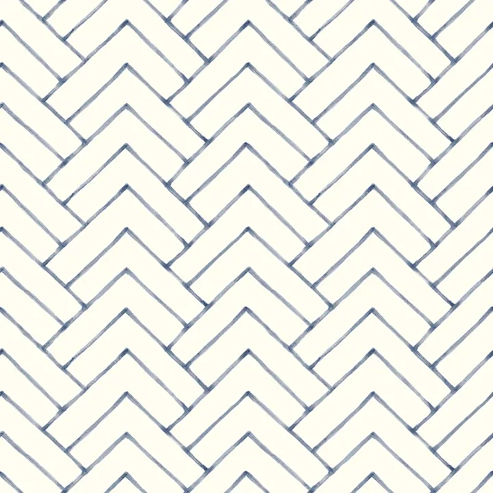3125-72363 | Oswin Navy Tiered Herringbone Wallpaper