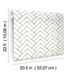Brewster Home Fashions Oswin Navy Tiered Herringbone Wallpaper - SKU 3125-72363