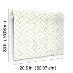 Brewster Home Fashions Oswin Teal Tiered Herringbone Wallpaper - SKU 3125-72362