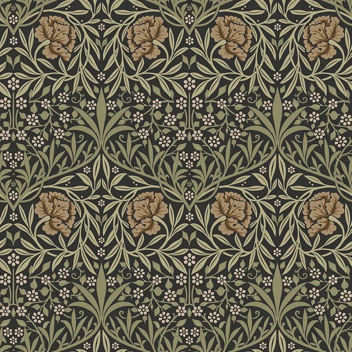 4171-82048 | Oxford Union Black Floral Vines Wallpaper