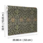 Brewster Home Fashions Oxford Union Black Floral Vines Wallpaper - SKU 4171-82048