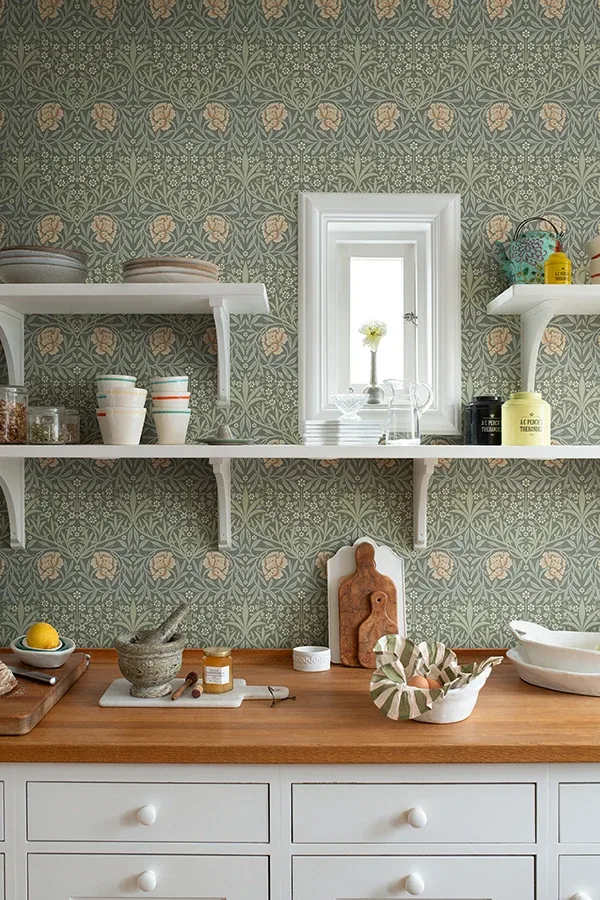 Brewster Home Fashions Oxford Union Grey Floral Vines Wallpaper - SKU 4171-82046
