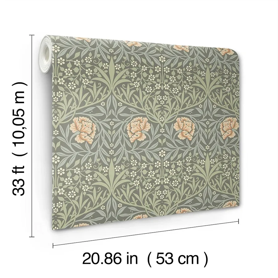 Brewster Home Fashions Oxford Union Grey Floral Vines Wallpaper - SKU 4171-82046
