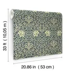 Brewster Home Fashions Oxford Union Sea Green Floral Vines Wallpaper - SKU 4171-82047