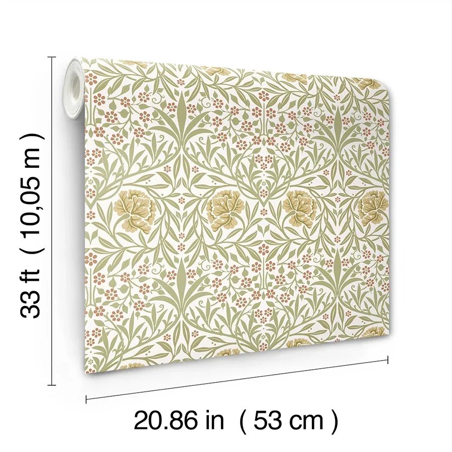 Brewster Home Fashions Oxford Union Yellow Floral Vines Wallpaper - SKU 4171-82045