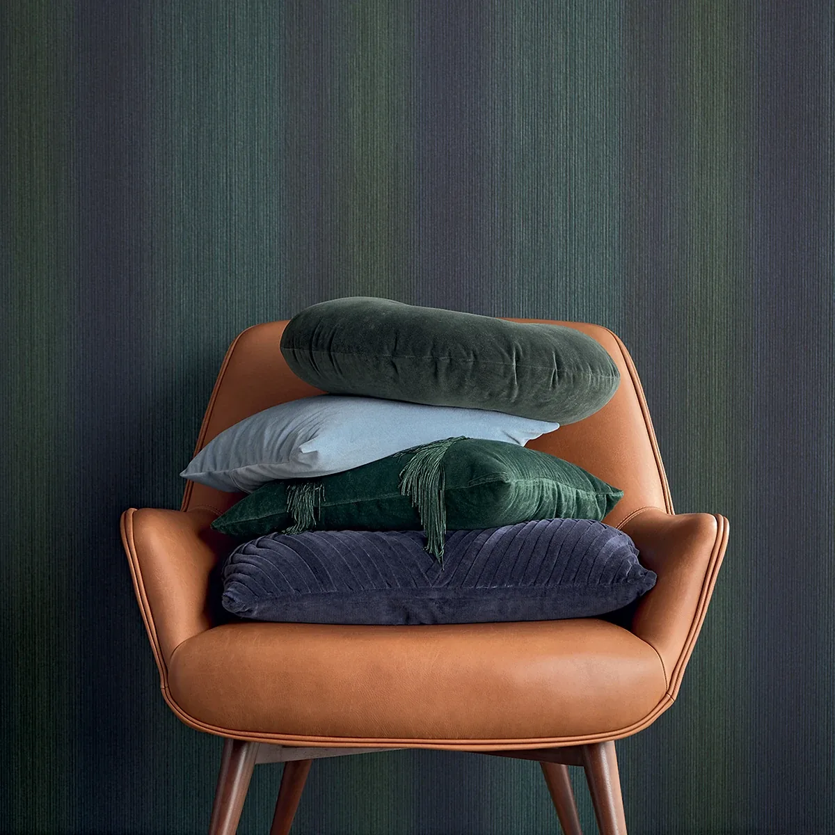 Brewster Home Fashions Pablo Dark Green Ombre Ombre Stripe Wallpaper - SKU 307312