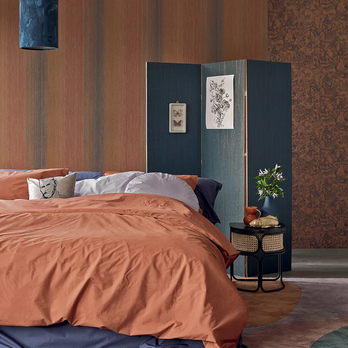 Brewster Home Fashions Pablo Orange Ombre Stripe Wallpaper - SKU 307313