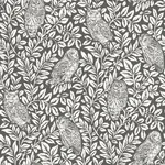 Brewster Home Fashions Parliament Charcoal Owl Wallpaper - SKU 3123-12415
