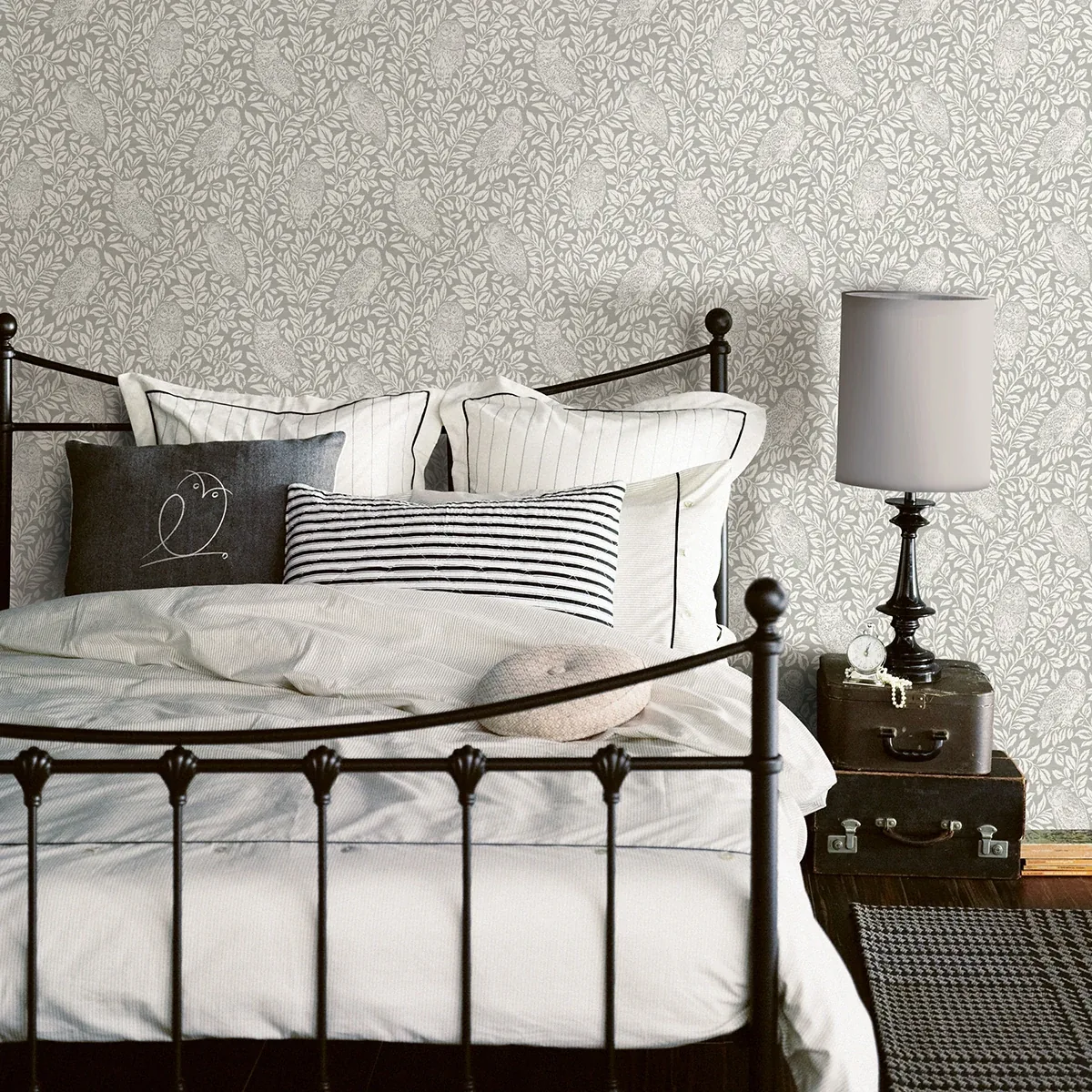 Brewster Home Fashions Parliament Grey Owl Wallpaper - SKU 3123-12411