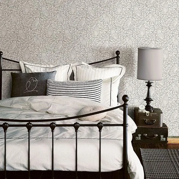 Brewster Home Fashions Parliament Light Grey Owl Wallpaper - SKU 3115-12411