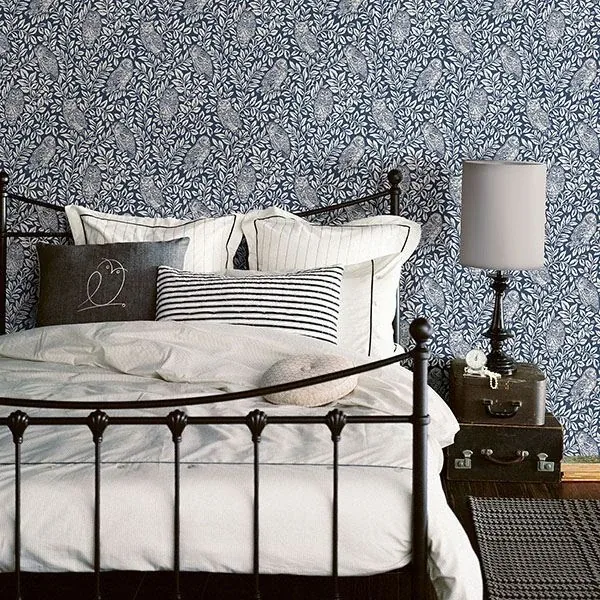 Brewster Home Fashions Parliament Navy Owl Wallpaper - SKU 3115-12412