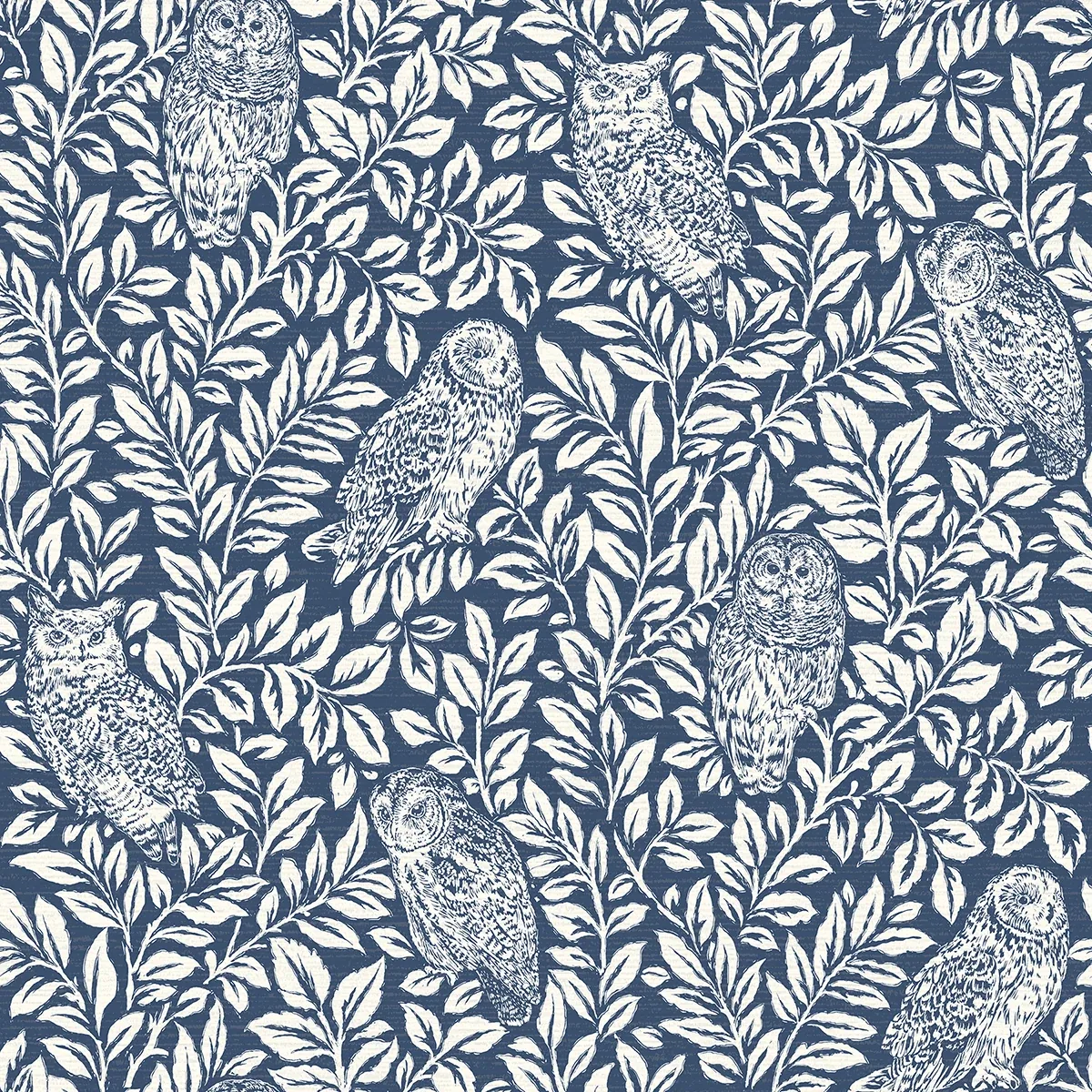3123-12412 | Parliament Navy Owl Wallpaper