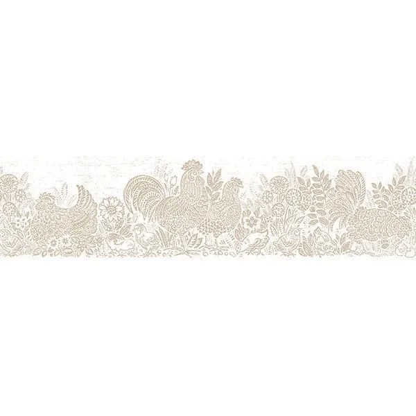 Brewster Home Fashions Parton Beige Chicken Wallpaper - SKU 3119-13553B