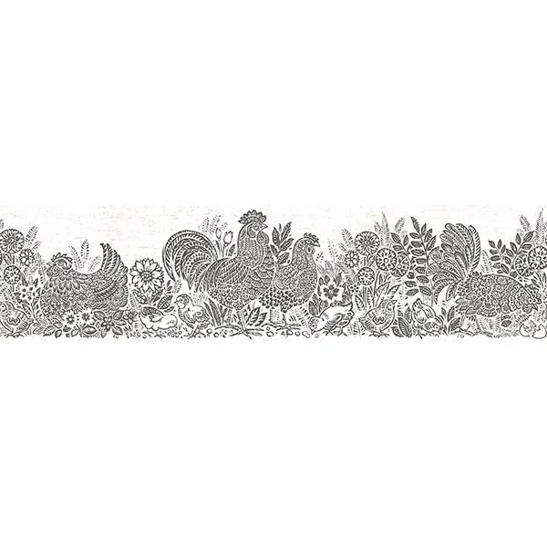 3119-13552B | Parton Black Chicken Wallpaper