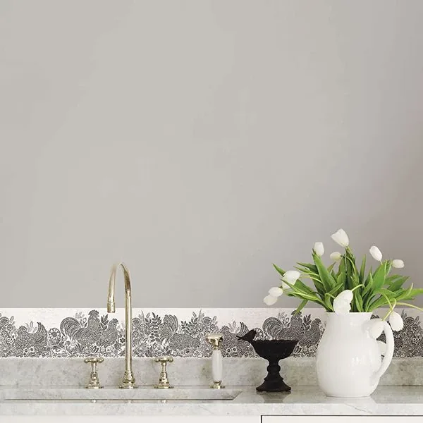 Brewster Home Fashions Parton Black Chicken Wallpaper - SKU 3119-13552B