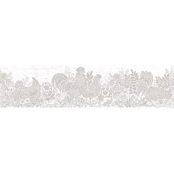 3119-13554B | Parton Light Grey Chicken Wallpaper