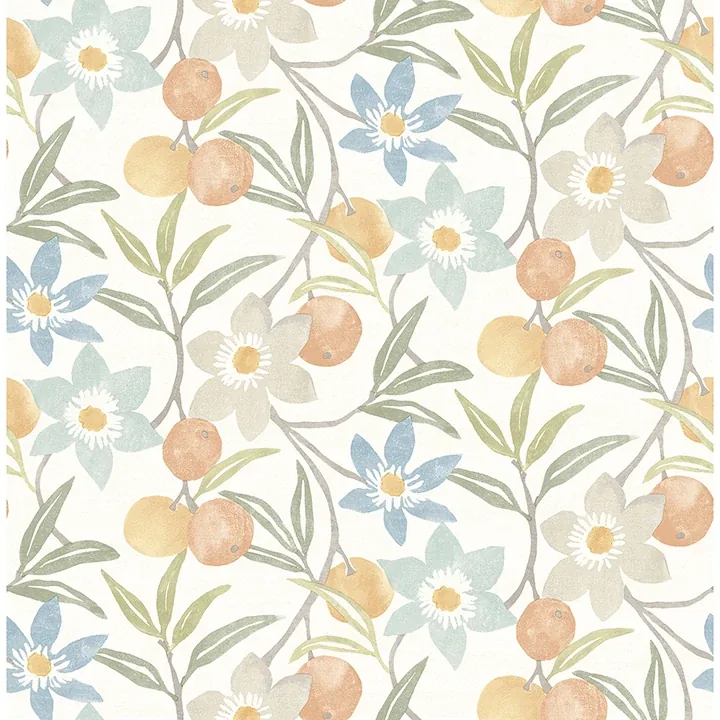 4148-27449 | Passiflora Apricot Fruit and Floral Wallpaper
