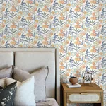 Brewster Home Fashions Passiflora Blue Fruit and Floral Wallpaper - SKU 4148-27448