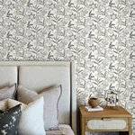 Brewster Home Fashions Passiflora Charcoal Fruit and Floral Wallpaper - SKU 4148-27451
